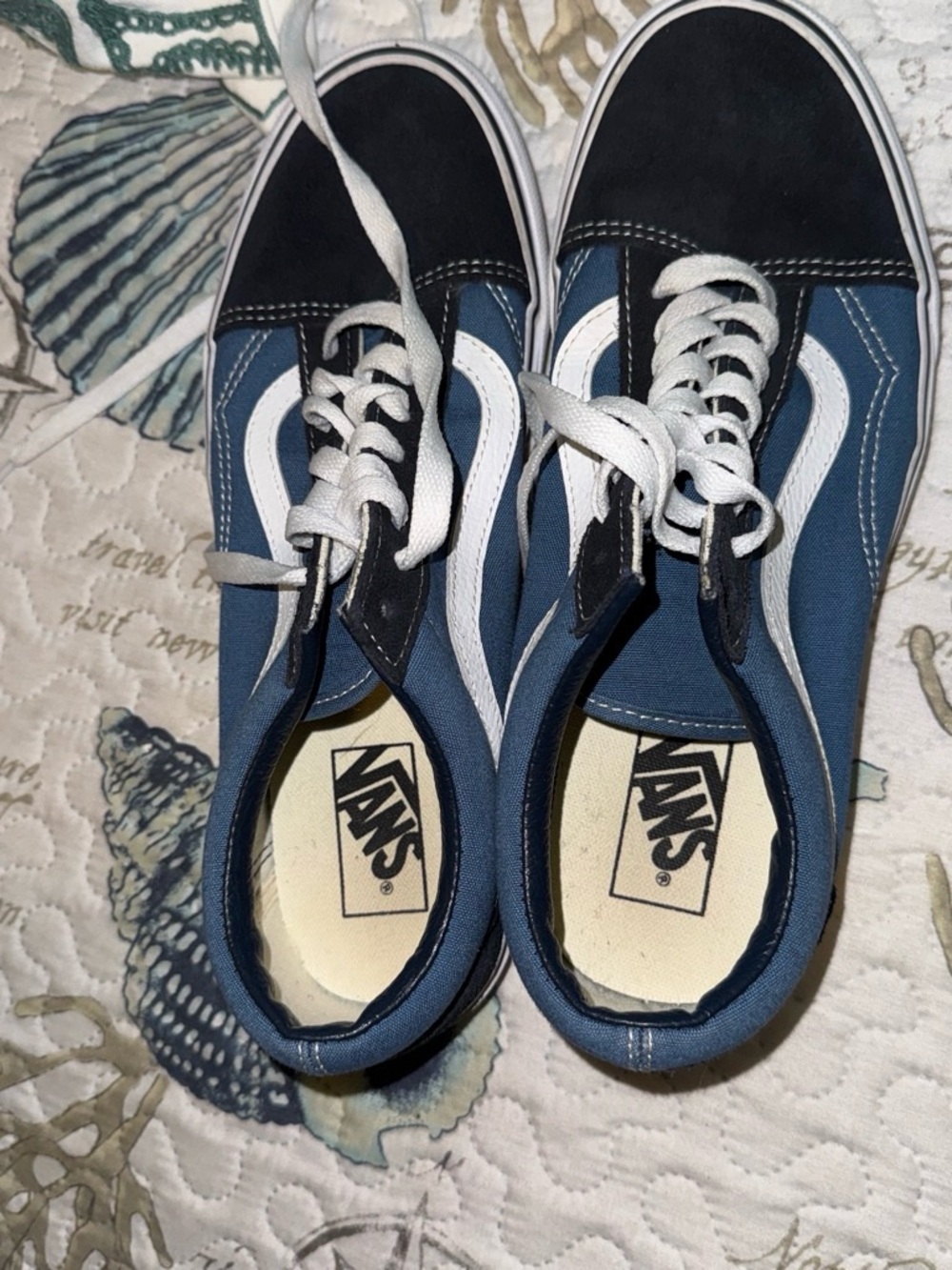 Vans Old Skool Sneakers in Blue, Black & White